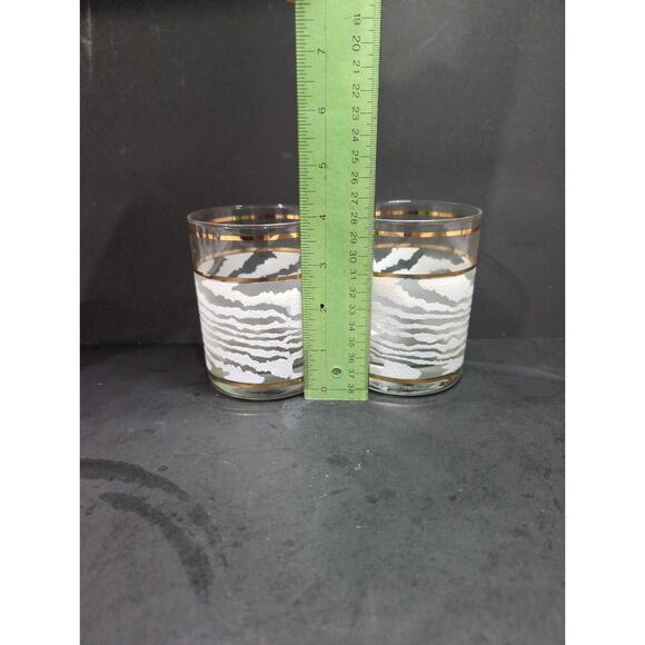 Culver Clear Frosted Zebra Glasses Set, 4.25", Double Old Fashioned Glassware - Picture 8 of 10